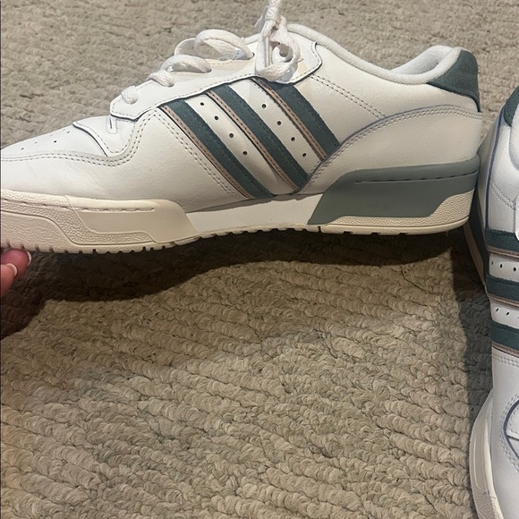 Adidas Classic Rivalry White and Sage Sneakers - Picture 8 of 13